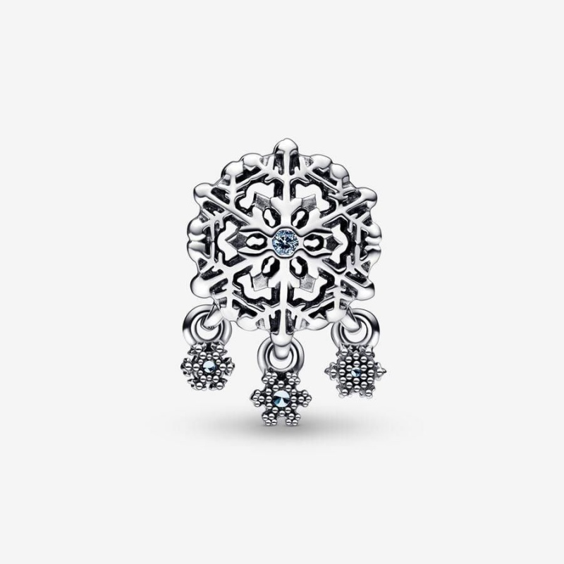 Charm Pandora Icy Snowflake Drop Bleu | VGA-53734416