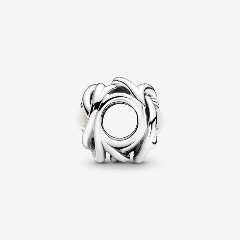 Charm Pandora June Mother of Pearl Eternity Circle Blanche | KMH-36676780