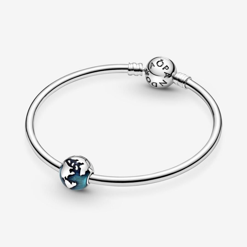 Charm Pandora Globe Clip Bleu | YTF-10721204