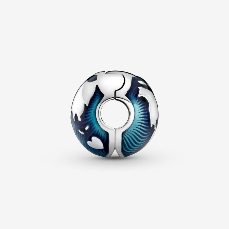 Charm Pandora Globe Clip Bleu | YTF-10721204