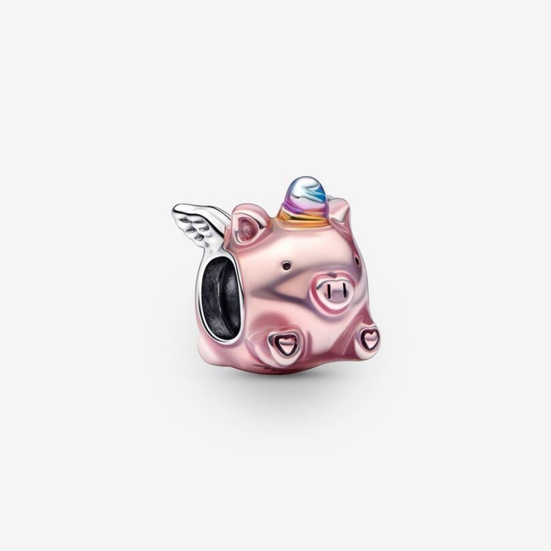 Charm Pandora Flying Unicorn Pig Rose | WZT-91294841