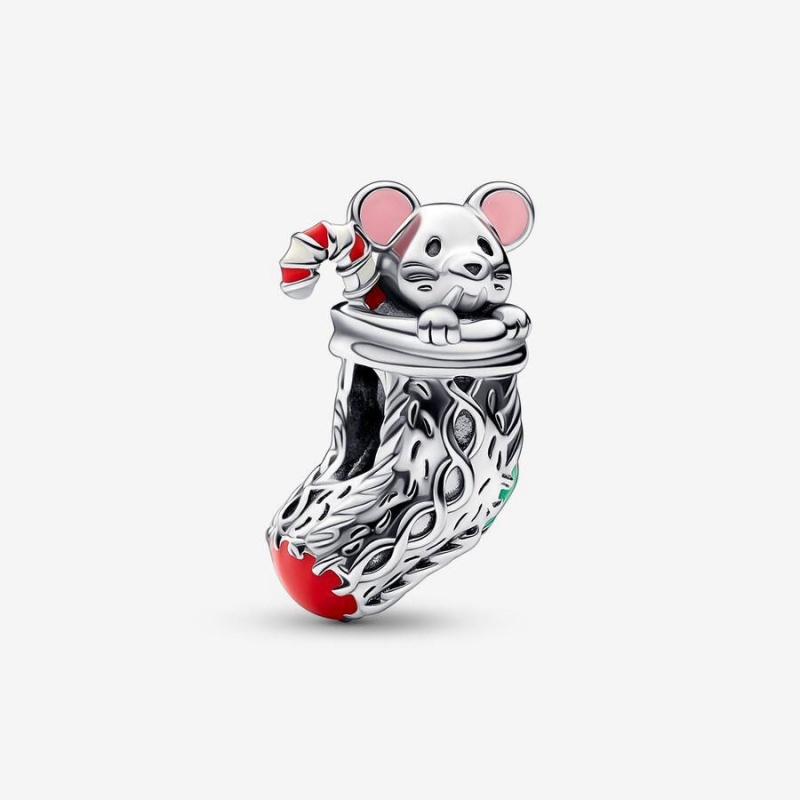 Charm Pandora Festive Mouse & Stocking Rouge | HNM-73866935