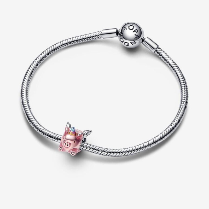 Charm Pandora Flying Unicorn Pig Rose | WZT-91294841