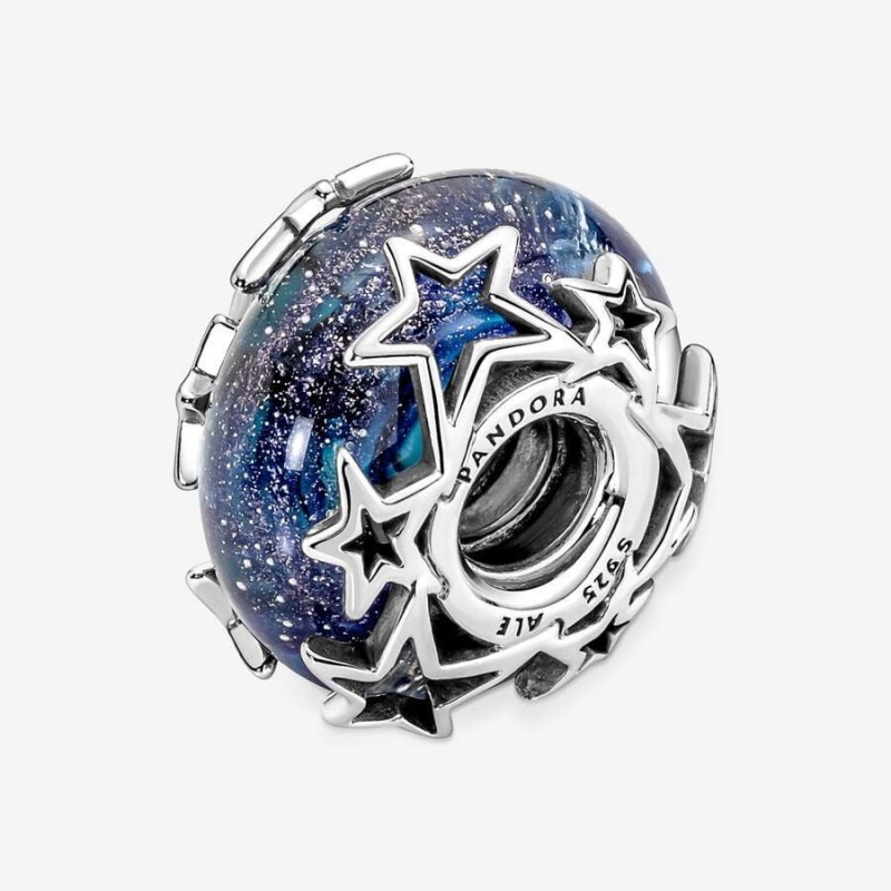 Charm Pandora Galaxy & Star Murano Bleu | YJO-27196595