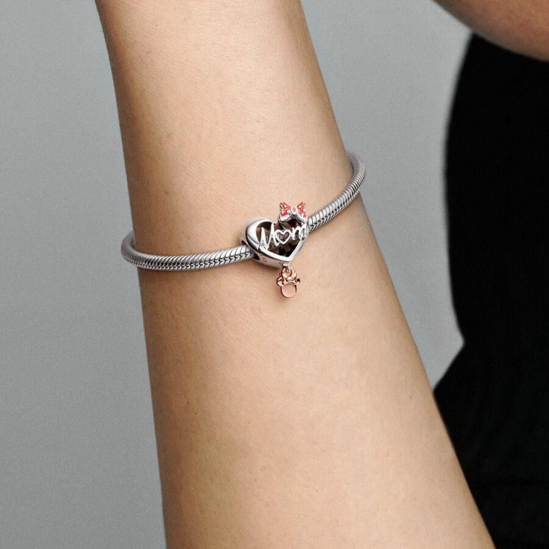 Charm Pandora Disney Minnie Mouse Mom Heart Rouge | XNP-26223427