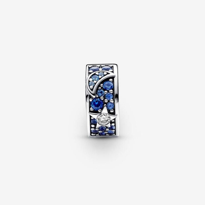 Charm Pandora Celestial Sun Star & Moon Clip Bleu | ZCZ-71704694