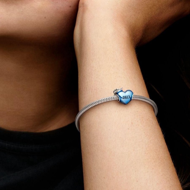 Charm Pandora 2023 Graduation Heart Bleu | SVB-87456808