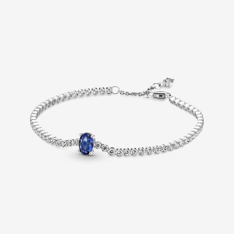 Bracelet avec Charms Pandora Sparkling Pavé Tennis Bleu | YXV-09988680