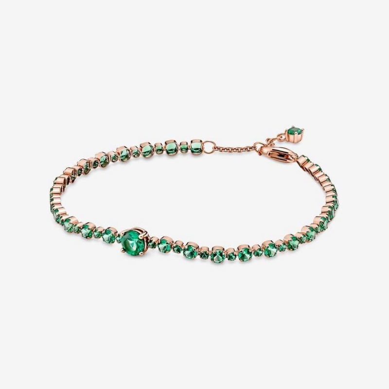 Bracelet avec Charms Pandora Sparkling Pavé Tennis Vert | FUC-43260413