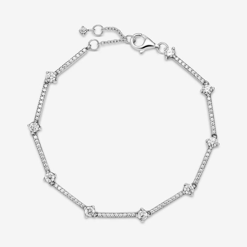 Bracelet avec Charms Pandora Sparkling Pavé Bars | ZOL-55114203