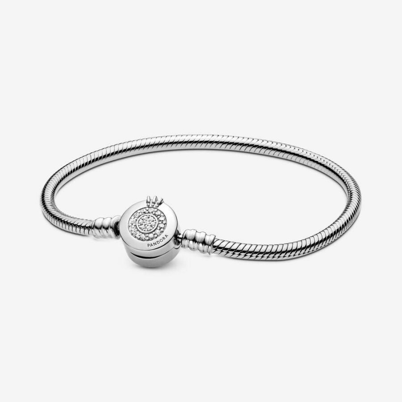 Bracelet Cha?ne Pandora Moments Sparkling Crown O Snake | JDT-41257255