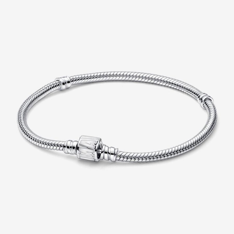 Bracelet Cha?ne Pandora Moments Marvel Logo Clasp Snake Blanche | ALE-18212343