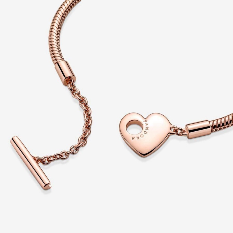 Bracelet Cha?ne Pandora Moments Heart T-Bar Snake | ALE-51431089