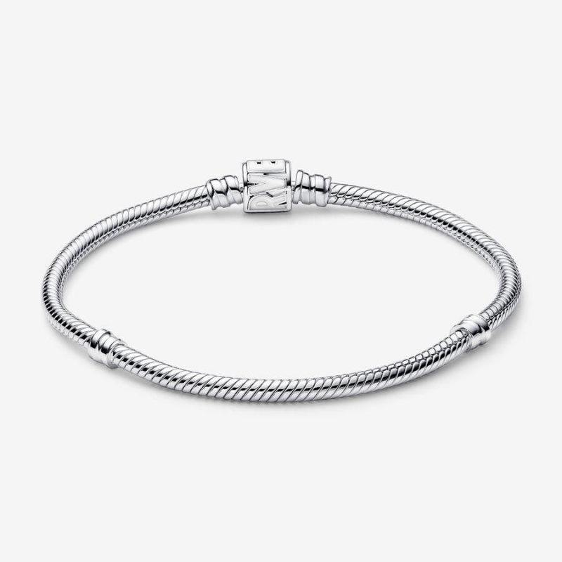 Bracelet Cha?ne Pandora Moments Marvel Logo Clasp Snake Blanche | ALE-18212343