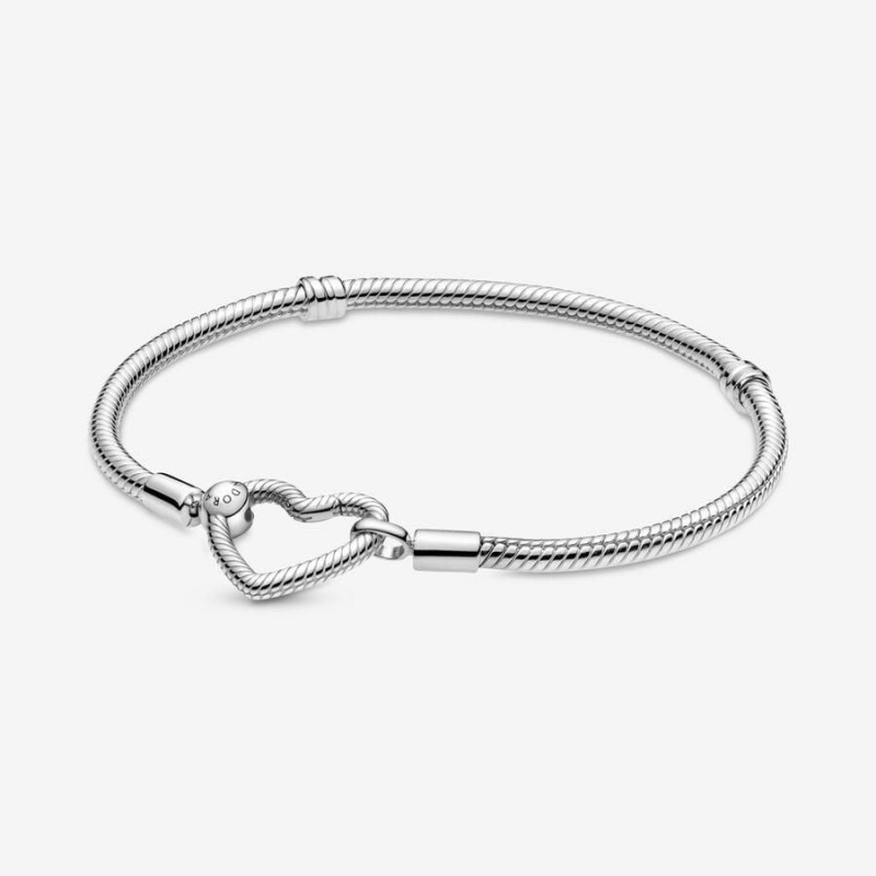 Bracelet Cha?ne Pandora Moments Heart Closure Snake | EKP-97113790