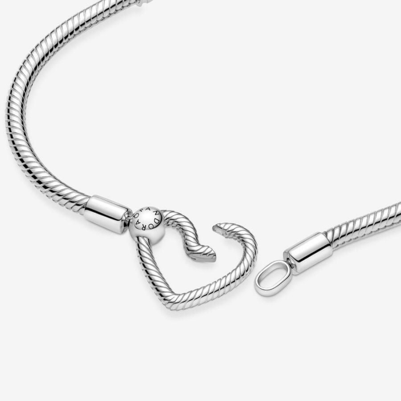 Bracelet Cha?ne Pandora Moments Heart Closure Snake | EKP-97113790