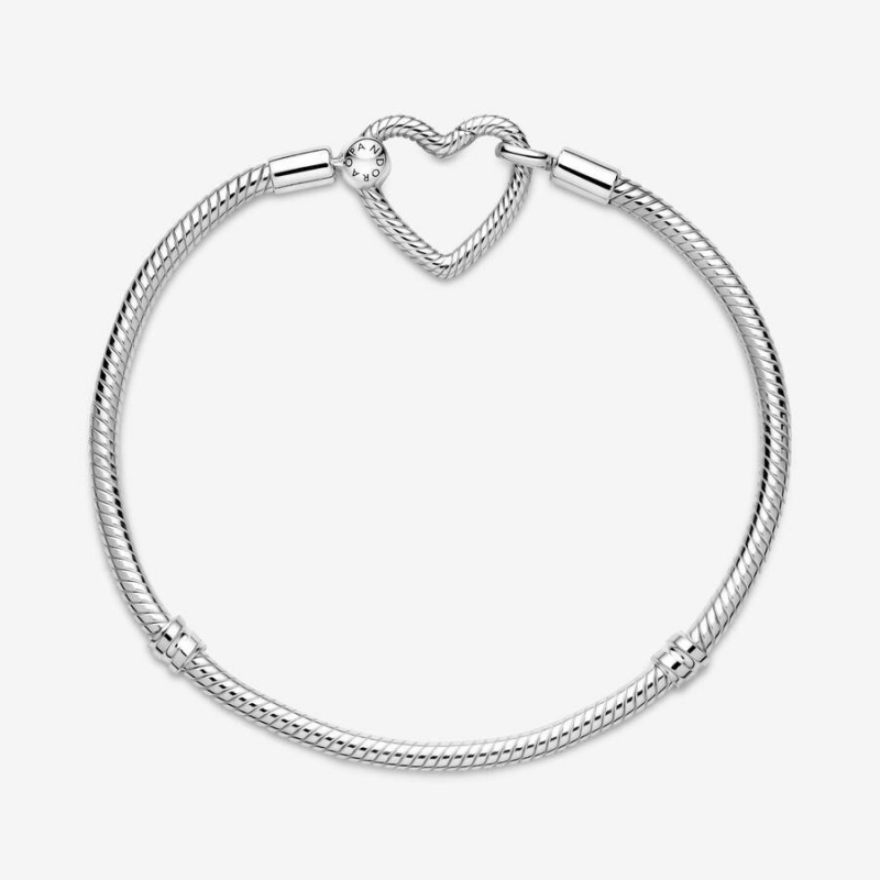 Bracelet Cha?ne Pandora Moments Heart Closure Snake | EKP-97113790