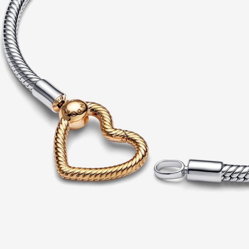 Bracelet Cha?ne Pandora Moments Heart Closure Snake | JWA-06846337