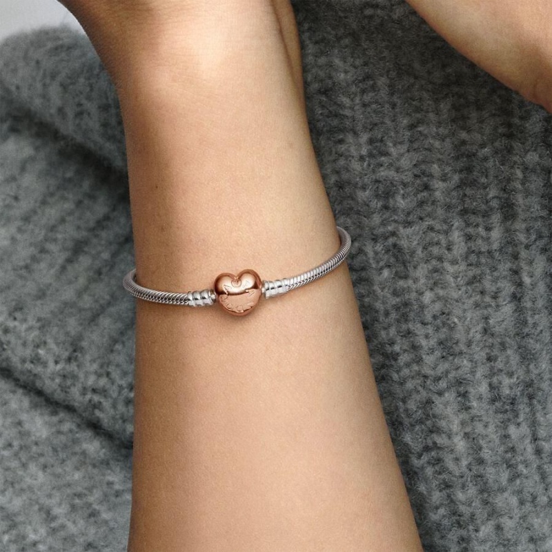 Bracelet Cha?ne Pandora Moments Heart Clasp Snake | KTY-63285828