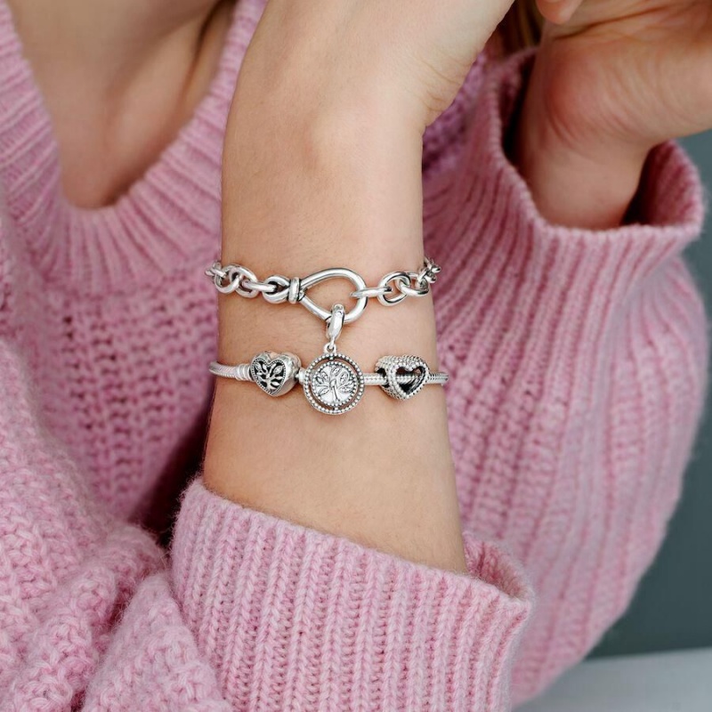 Bracelet Cha?ne Pandora Moments Family Tree Heart Clasp Snake | TIV-45527699