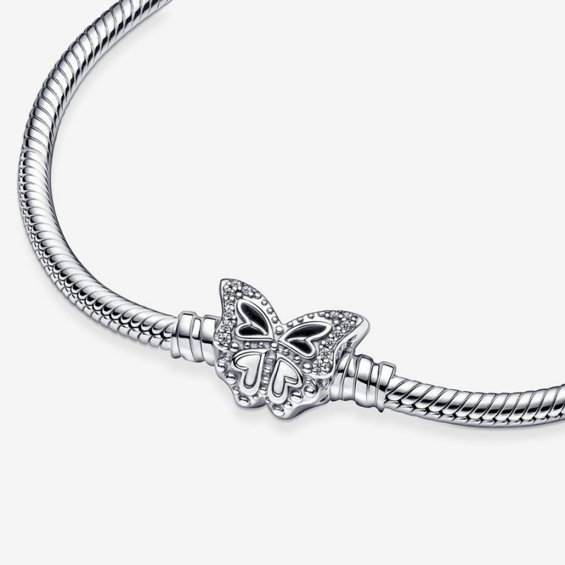 Bracelet Cha?ne Pandora Moments Butterfly Clasp Snake | ETK-66359762