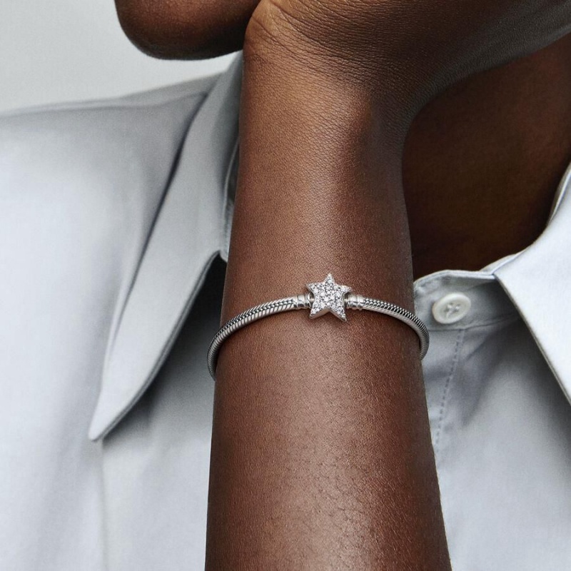 Bracelet Cha?ne Pandora Moments Asymmetric Star Clasp Snake | HBT-69893348