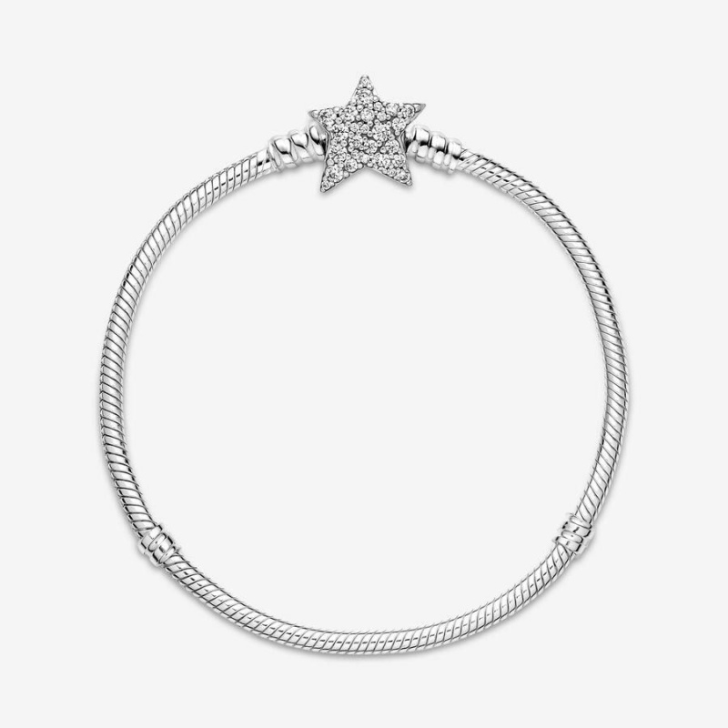 Bracelet Cha?ne Pandora Moments Asymmetric Star Clasp Snake | HBT-69893348