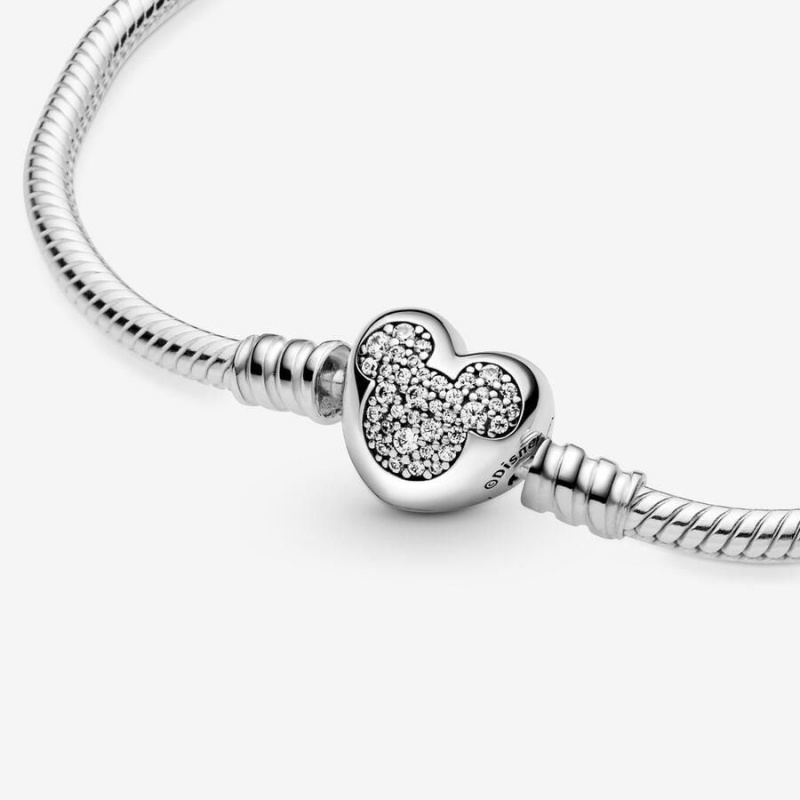 Bracelet Cha?ne Pandora Disney Moments Mickey Mouse Heart Clasp Snake | BUD-92005150