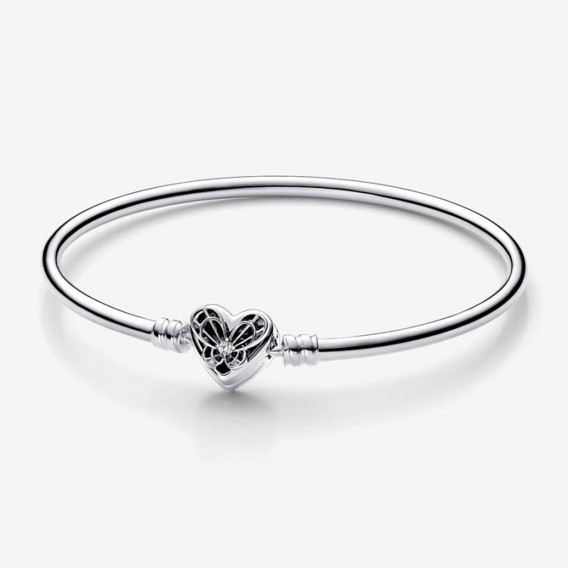 Bracelet Jonc Pandora Moments Heart & Butterfly | SQH-65864975