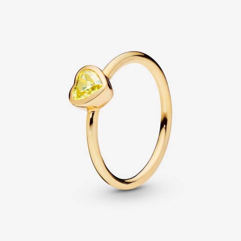 Bague Pandora Stone Heart Jaune | OBL-16907887