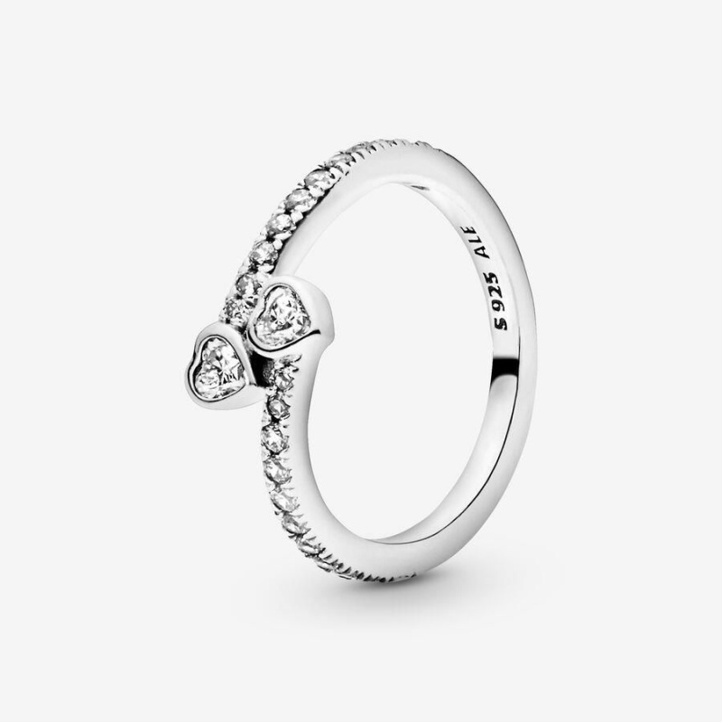 Bague Pandora Two Sparkling Hearts | BDG-64169612