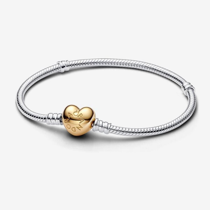 Bracelet Cha?ne Pandora Moments Heart Clasp Snake | WMP-35501436