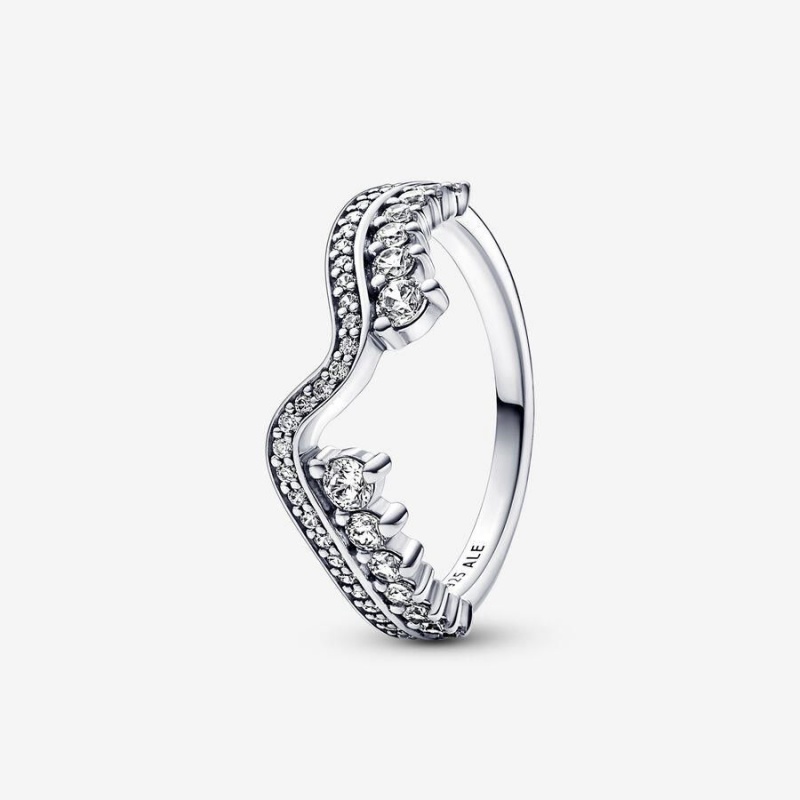 Ensemble Bague Pandora Sparkling Asymmetric Wave | KWZ-72587516