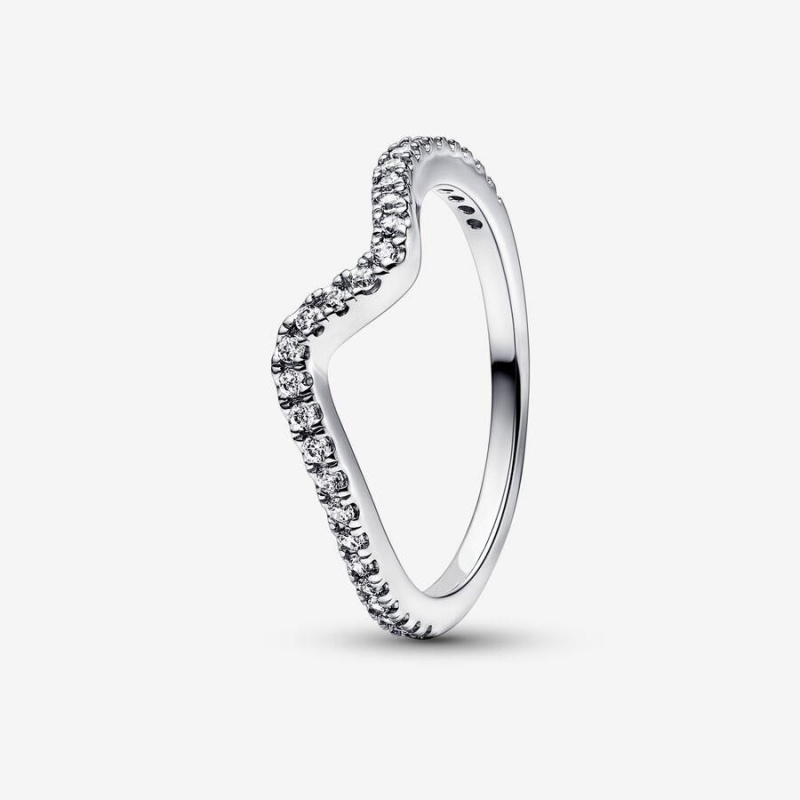 Ensemble Bague Pandora Sparkling Asymmetric Wave | KWZ-72587516