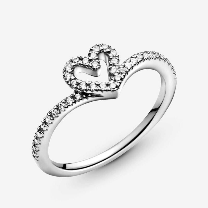 Ensemble Bague Pandora Sparkling Wishbone Heart | AIY-81154067