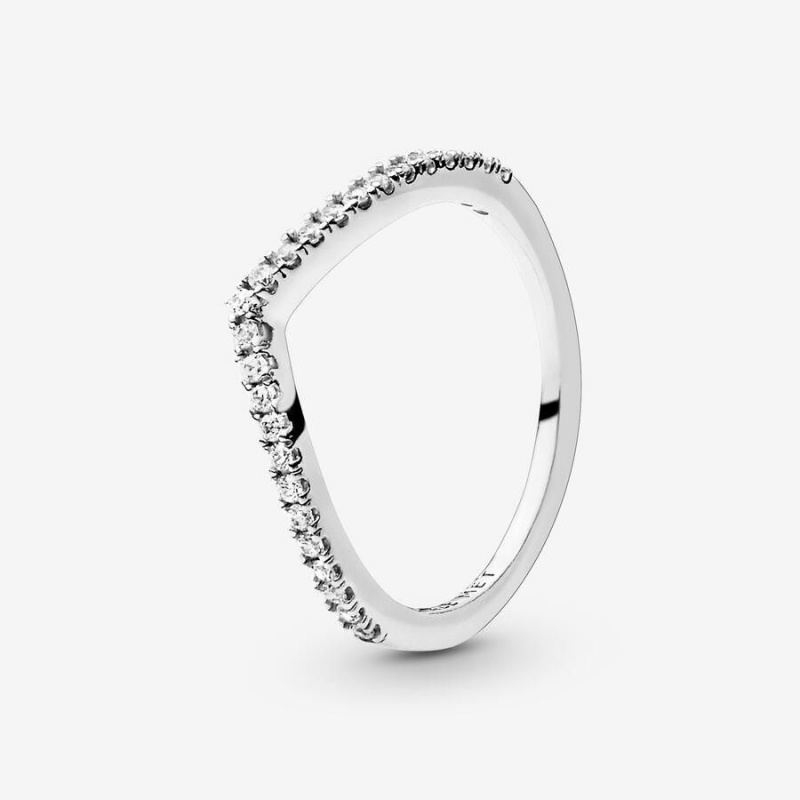 Ensemble Bague Pandora Teardrop Halo and Wishbone Stacking | RQP-73461263