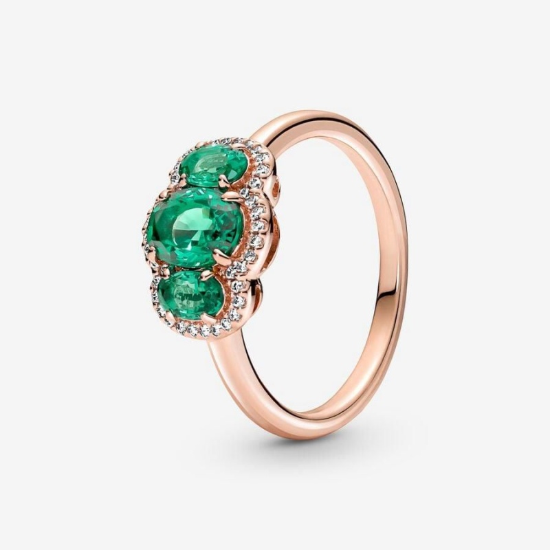 Bague Pandora Three Stone Vintage Vert | HWC-62557807