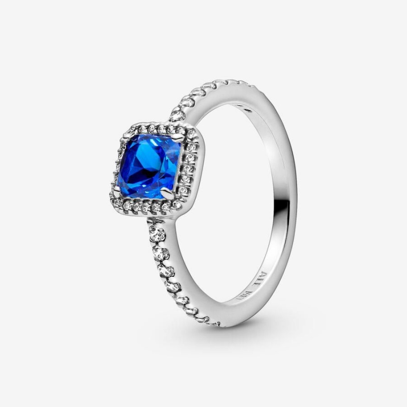 Bague Pandora Square Sparkle Halo Bleu | PGA-83838358