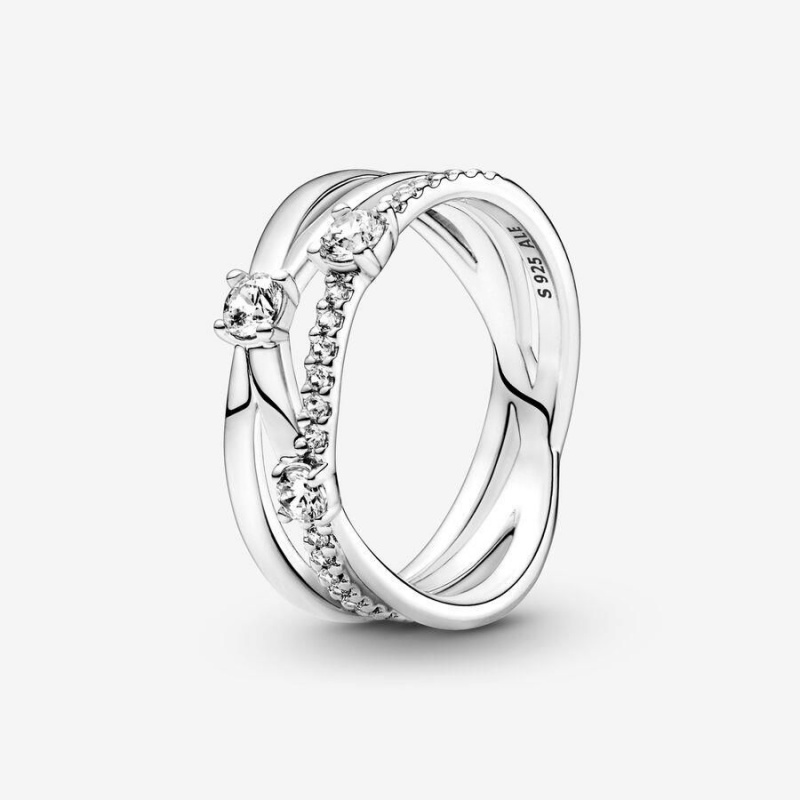 Bague Pandora Sparkling Triple Band | QHS-97735494