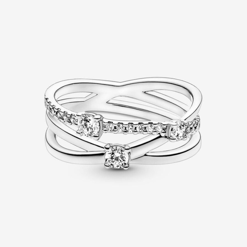 Bague Pandora Sparkling Triple Band | QHS-97735494