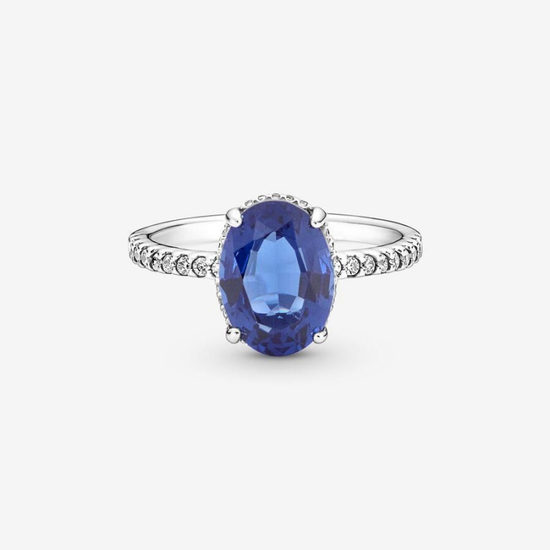 Bague Pandora Sparkling Statement Halo Bleu | RJD-20454731