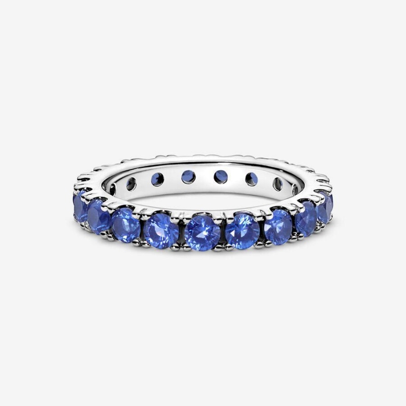 Bague Pandora Sparkling Row Eternity Bleu | SDJ-64119107