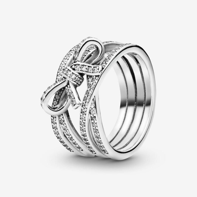 Bague Pandora Sparkling Ribbon and Bow | JMI-31448599