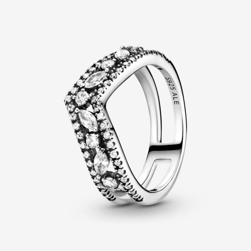 Bague Pandora Sparkling Marquise Double Wishbone | NBH-27620518