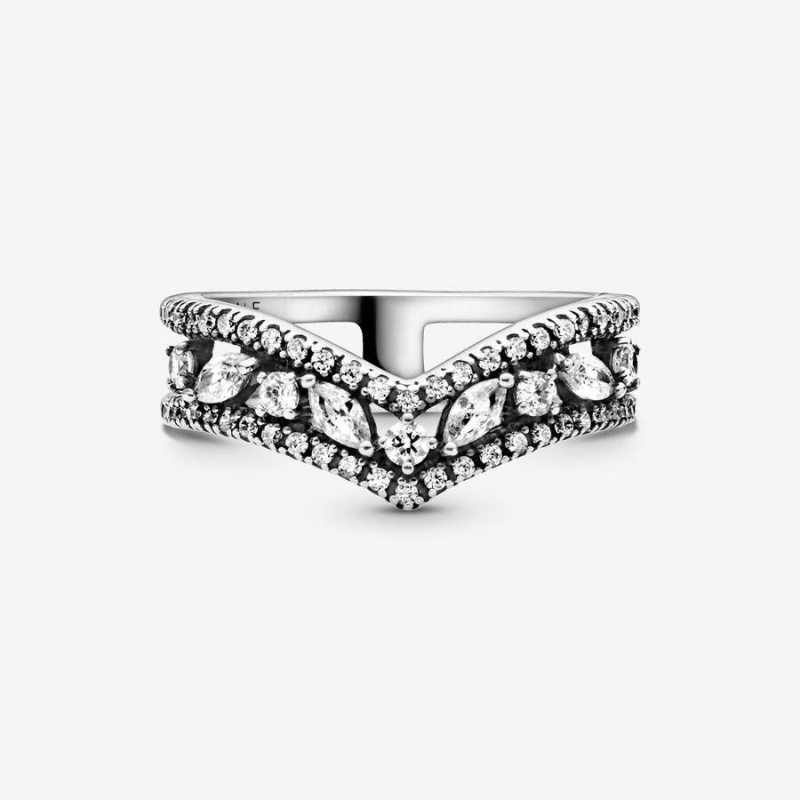 Bague Pandora Sparkling Marquise Double Wishbone | NBH-27620518