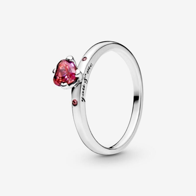 Bague Pandora Sparkling Heart Rouge | AZX-86844251