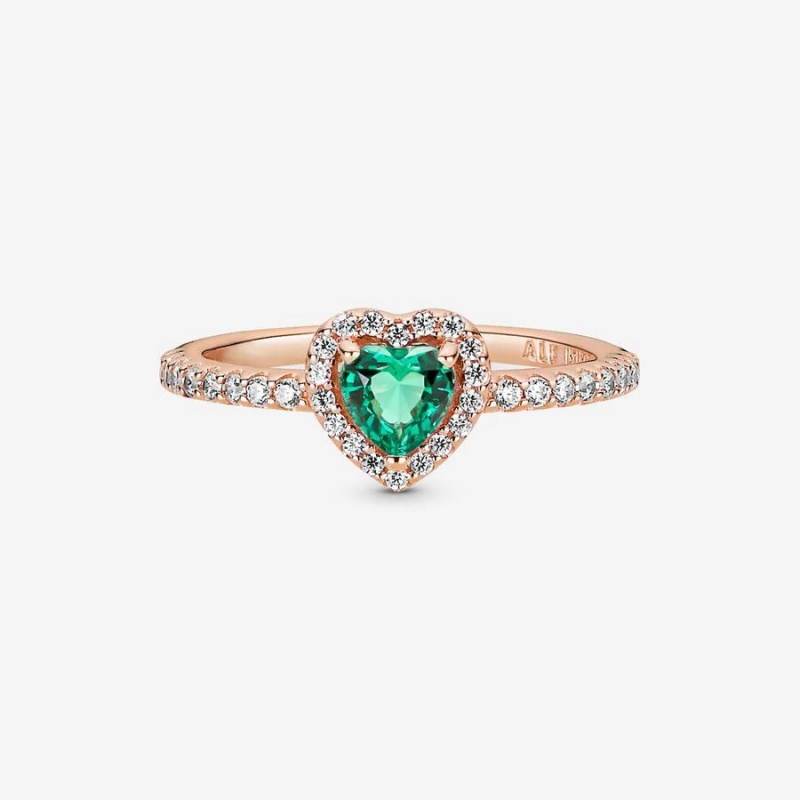 Bague Pandora Sparkling Elevated Heart Vert | OKG-16938819