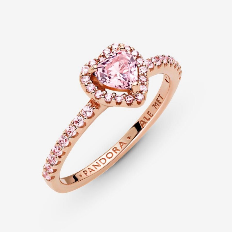 Bague Pandora Sparkling Elevated Heart Rose | VZX-77439030