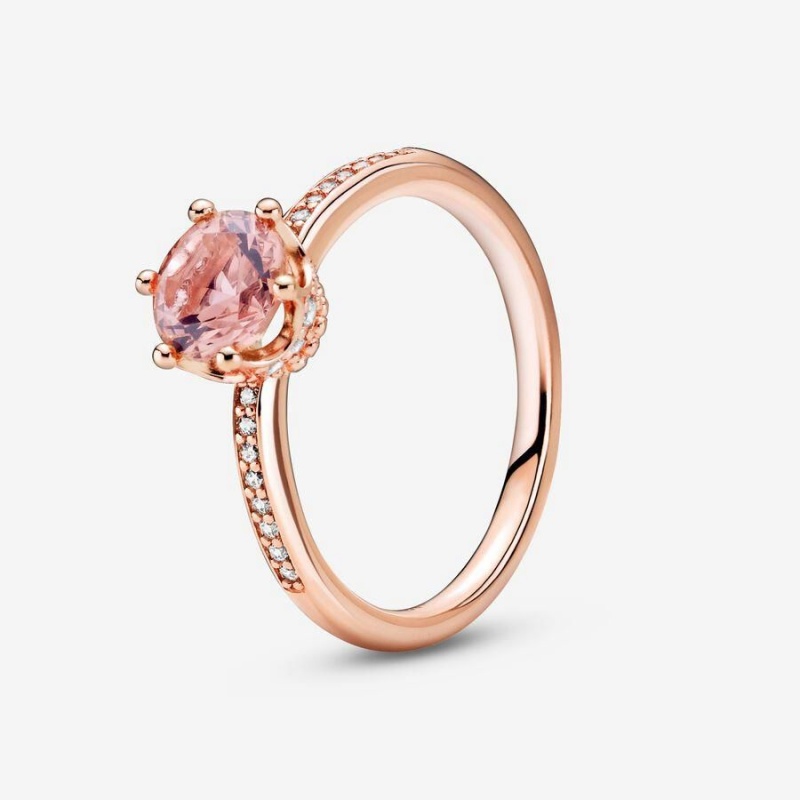 Bague Pandora Sparkling Crown Solitaire Rose | PZX-99698068