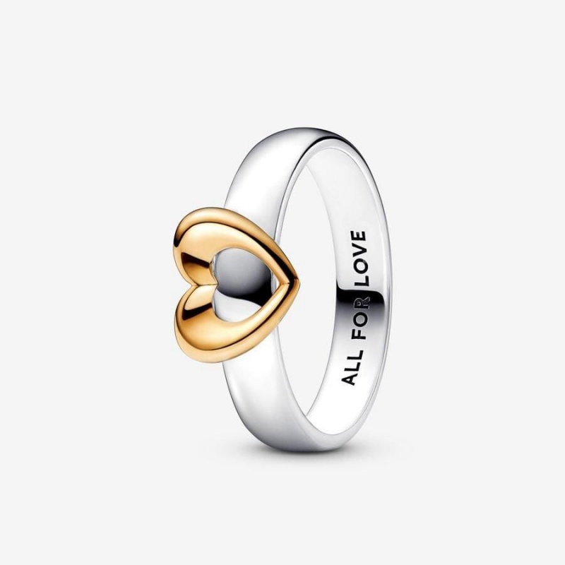 Bague Pandora Radiant Two-Tone Sliding Heart | KHG-10942982